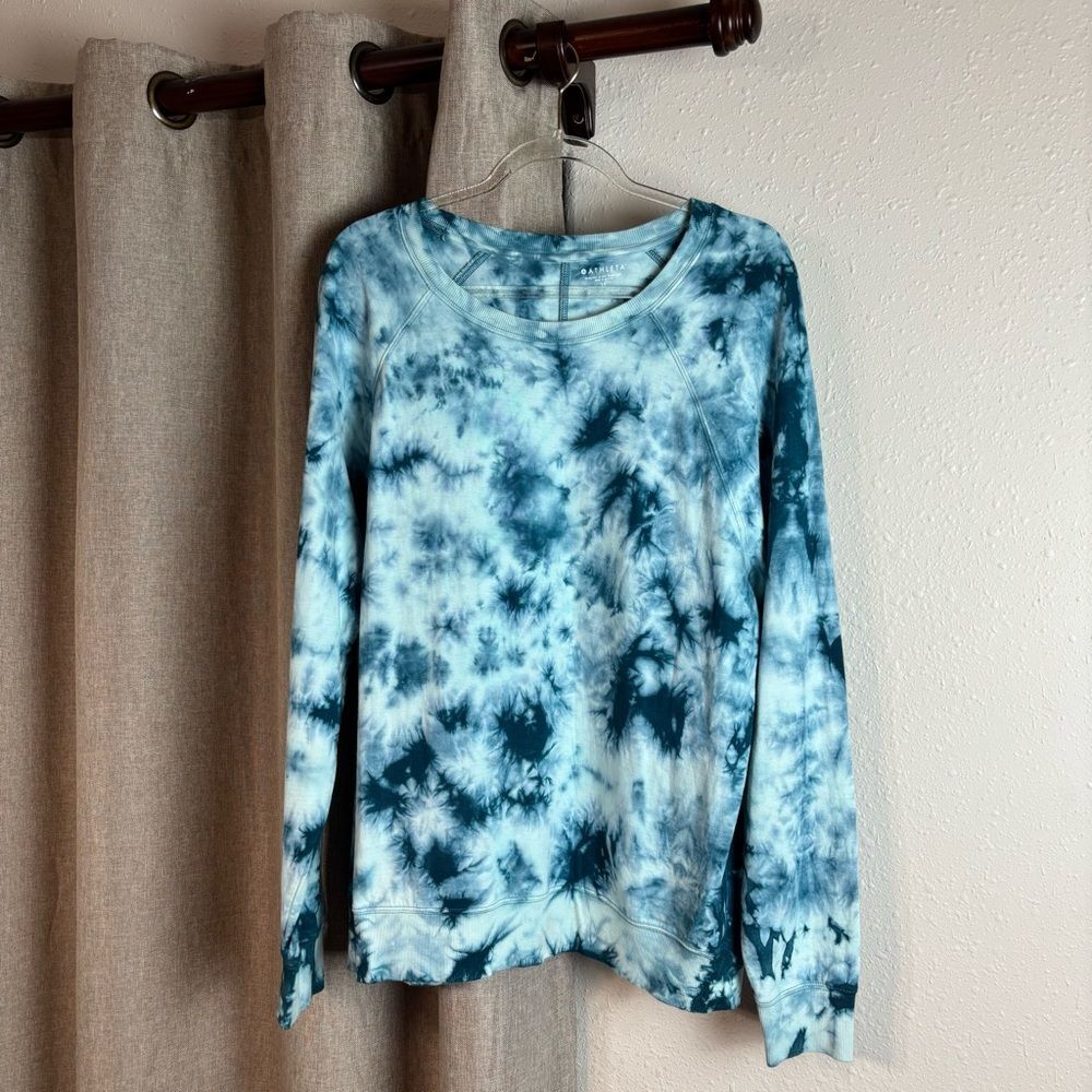 Athleta Sundown Tie Dye Crewneck Pullover Sweatshirt Size Large Tall